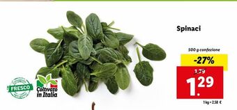 Lidl Spinaci offerta