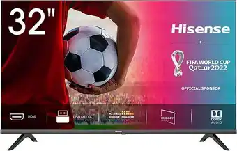 Amazon Hisense 32ae5000f tv led hd 32", usb media player, tuner dvb-t2/s2 hevc main10, nero offerta
