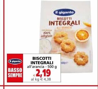 Biscotti integrali all'arancia 500 g