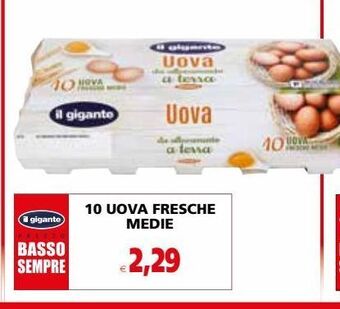 10 uova fresche medie