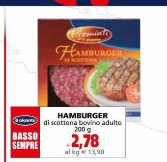 Il Gigante Hamburger di scottona bovino adulto 200 g offerta