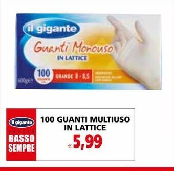 Il Gigante 100 guanti multiuso in lattice offerta
