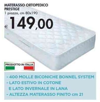 Materasso Ortopedico Prestige 1 piazza, cm 80x190