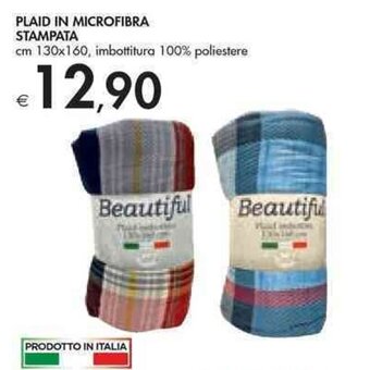 Bennet Plaid in Microfibra Stampata cm 130x160 offerta