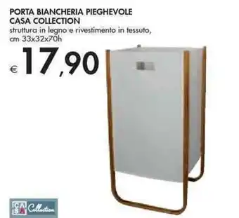 Bennet Casa Collection Porta Biancheria Pieghevole cm 33x32x70h offerta