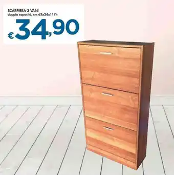 Bennet Scarpiera 3 Vani cm 63x24x117h offerta