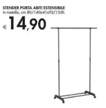 Bennet Stender Porta Abiti Estensibile cm 80/140x41x92/155h offerta