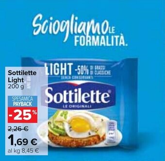 Carrefour Sottilette Light 200 g offerta