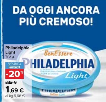 Carrefour Philadelphia Light 175 g offerta