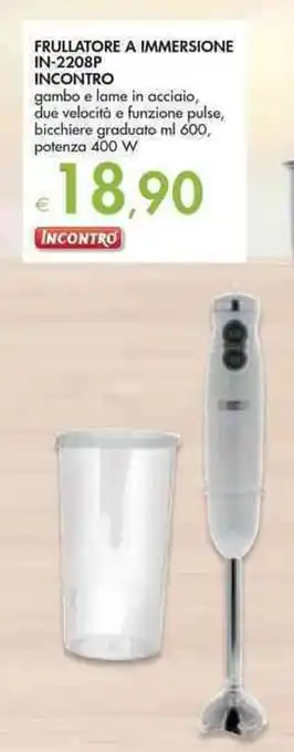 Bennet Incontro Frullatore a Immersione IN-2208P 600 ml offerta