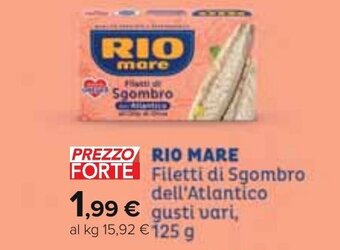 Carrefour Rio Mare Filetti Di Sgombro dell'Atlantico gusti vari, 125 g offerta
