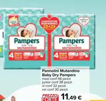 Carrefour Pampers Pannolini Mutandino Baby Dry offerta