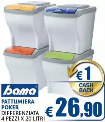 bama Pattumiera Poker 4 pezzi x 20 filtri