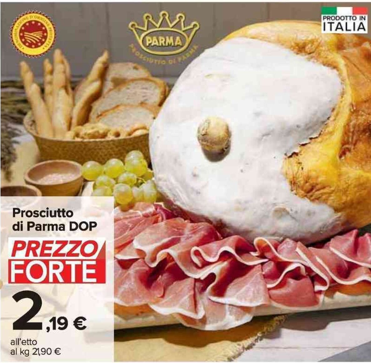 Prosciutto di Parma DOP offerta di Carrefour Market