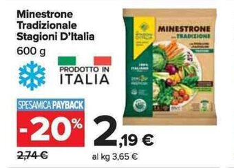 Carrefour Market Minestrone Tradizionale Stagioni D'Italia 600 g offerta