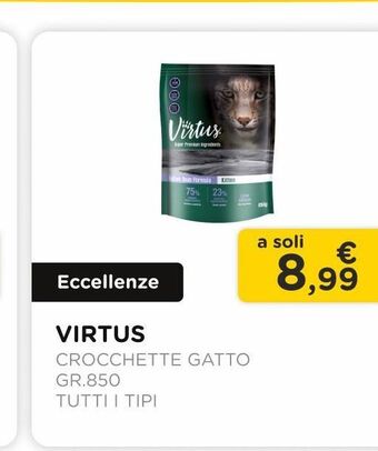 Arcaplanet Virtus /crocchette gatto/ gr.850 /tutti i tipi offerta