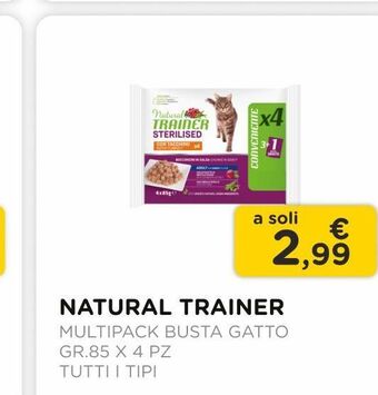 Arcaplanet Natural trainer / multipack busta gatto gr.85 x 4 pz/ tutti i tipi offerta