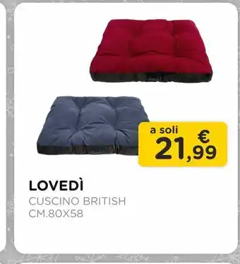 Arcaplanet Lovedì / cuscino british /cm.80x58 offerta