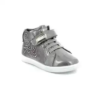 Sneakers primi passi bambina con velcro, lacci elastici e glitter.