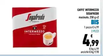 Conad Caffe' Intermezzo Segafredo macinato, 250 g x 2 1 pezzo offerta