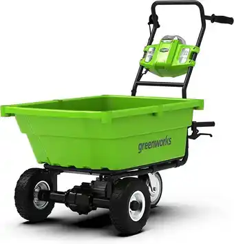 Greenworks carrello da giardino 40v 100kg carico massimo carrello a 3 ruote carriola semovente controllo della velocità pe...