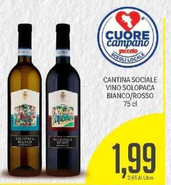 Supermercati Piccolo Cantina Sociale Vino Solopaca Bianco/ Rosso 75 cl offerta