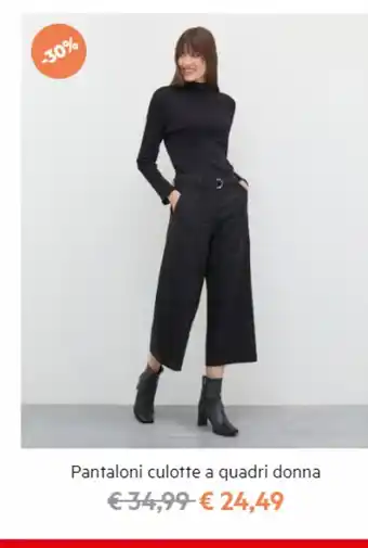 Pantaloni culotte a quadri