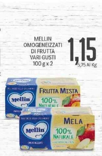 Supermercati Piccolo Mellin Omogeneizzati Di Frutta Vari Gusti 100 g x 2 offerta
