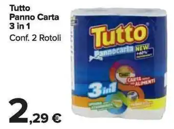 Carrefour Market Tutto Panno Carta 3 in 1 2 Rotoli offerta