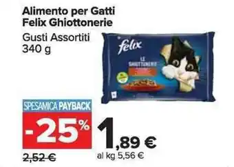 Carrefour Market Purina felix Ghiottonerie Alimento per Gatti 340 g offerta