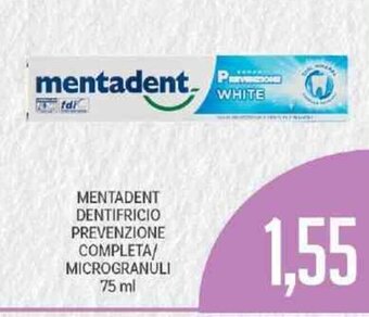 Supermercati Piccolo Mentadent Dentifricio Prevenzione Completa/Microgranuli 75 ml offerta