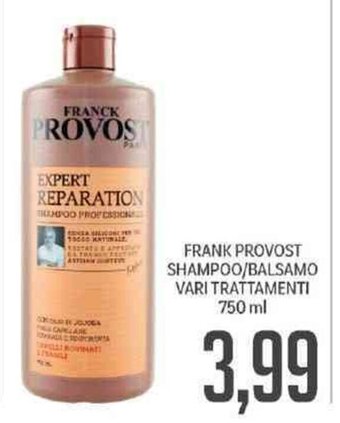 Supermercati Piccolo Frank Provost Shampoo/Balsamo Vari Trattamenti 750 ml offerta