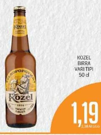 Supermercati Piccolo Kozel Birra Vari Tipi 50 cl offerta