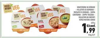 Conad Minestrone Di Verdure Vellutata Di Asparagi - Passato Di Verdure - Zuppa Contadina- Zuppa Toscana-Vellutata Di Carciofi 620 g offerta