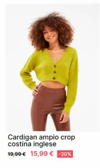 Cardigan campio crop costina inglese