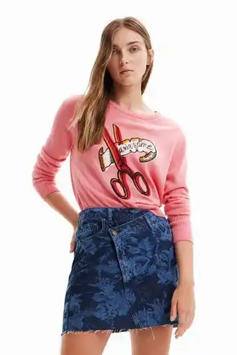Saldi maglia ricamata a forbice