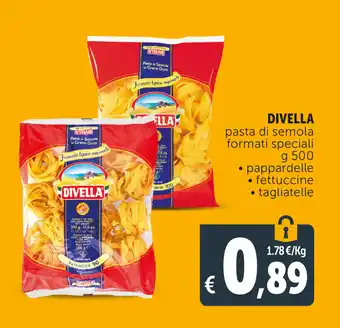 Deco Supermercati Divella pasta di semola formati speciali g 500 pappardelle, fettuccine, tagliatelle offerta