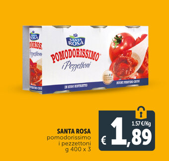 Santa Rosa pomodorissimo i pezzettoni g 400 x 3