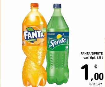 Spazio Conad Fanta/Sprite vari tipi, 1,5 l offerta