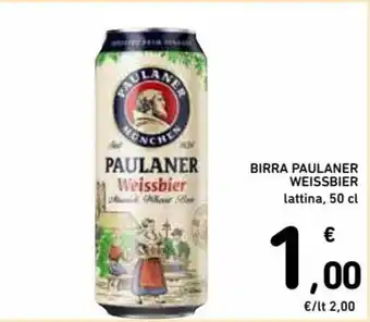 Spazio Conad Paulaner Weissbier Birra lattina 50 cl offerta