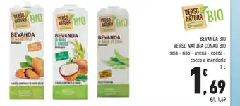 Conad Conad Bevanda Bio Verso Natura soia-riso-avena-cocco-cocco e mandorle 1 L offerta