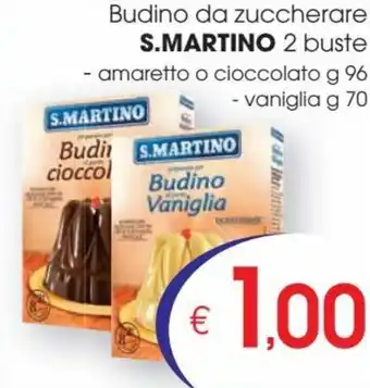 S. Martino Budino da zuccherare 2 buste amaretto o cioccolato g 96, vaniglia g 70