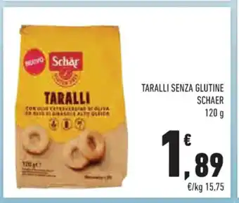 Conad Taralli Senza Glutine Schaer 120 g offerta