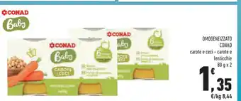 Conad Conad Omogeneizzato carote e ceci - carote e lenticchie 80 g x 2 offerta