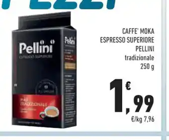 Conad Pellini Caffe' Moka Espresso Superiore tradizionale 250 g offerta
