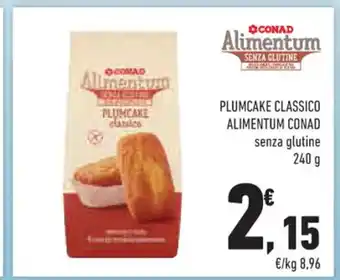 Conad Conad Alimentum Plumcake Classico senza glutine 240 g offerta