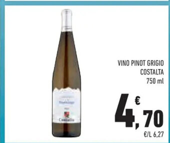 Conad Vino Pinot Grigio Costalta 750 ml offerta