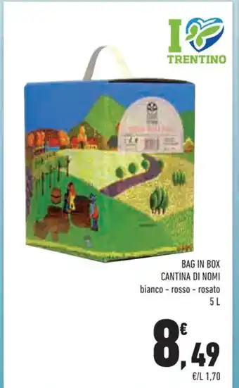 Conad Bag in Box Cantina Di Nomi bianco - rosso - rosato 5 L offerta