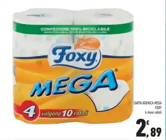 Conad Foxy Carta Igienica Mega 4 maxi rotoli offerta