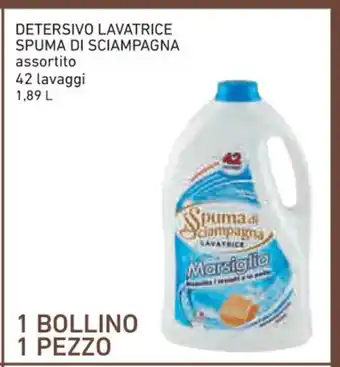 Conad Detersivo Lavatrice Spuma Di Sciampagna assortito 42 lavaggi 1,80 L 1 Bollino 1 Pezzo offerta